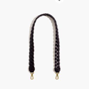 Madewell Shoulder Bag Strap Braided Leather Edition - black